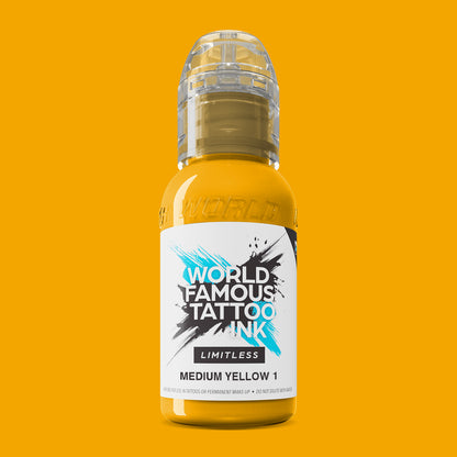 Medium Yellow 1 30ml - World Famous Limitless Tattoo Ink