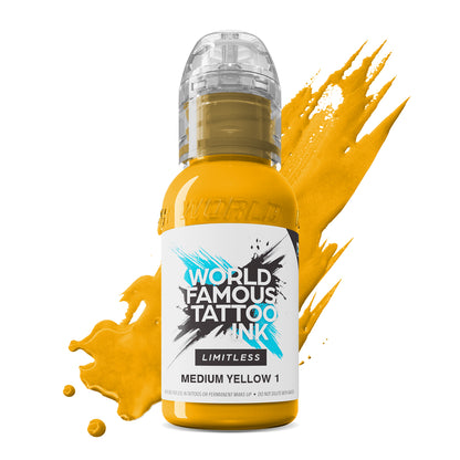 Medium Yellow 1 30ml - World Famous Limitless Tattoo Ink