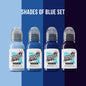 Shades of Blue Set world famous ink limitless - tattoo Farben Set blau