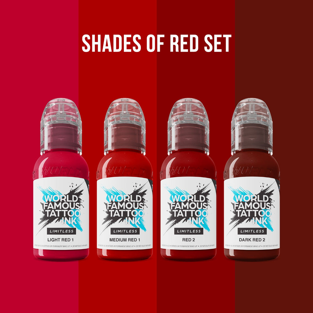 Shades of red Set Tattoo colour world famous ink limitless