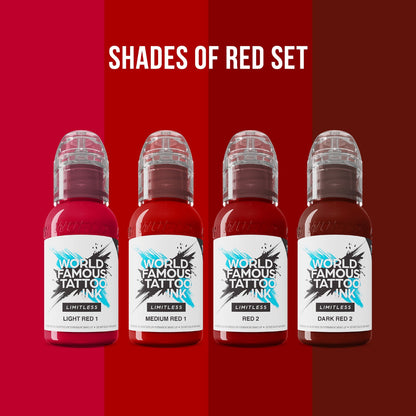 Shades of red Set Tattoo colour world famous ink limitless