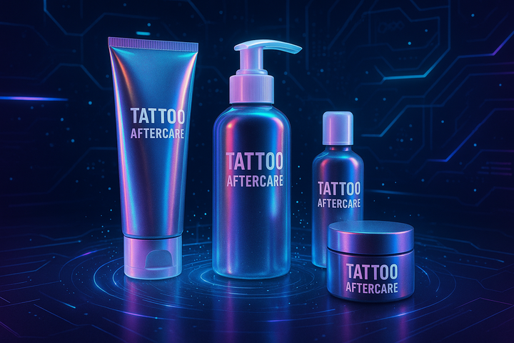 Tattoo Aftercare futuristisch künstlerisch in szene gesetzt